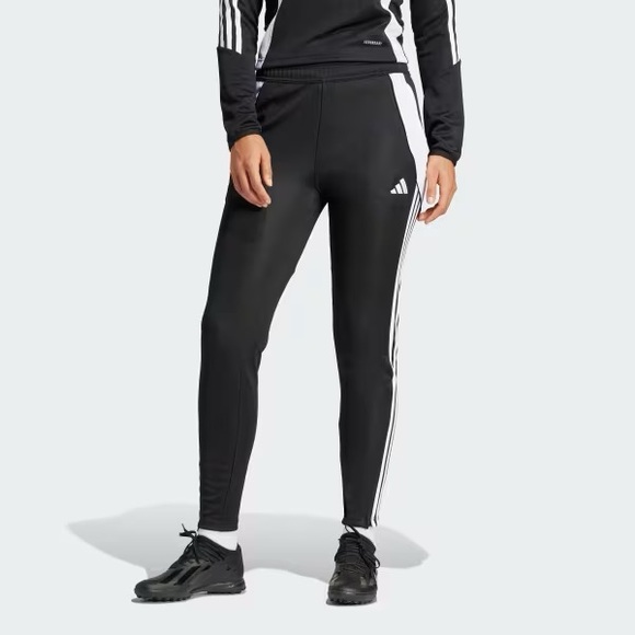 Adidas Black Tiro Track Pants with White Accents - Picture 1 of 5